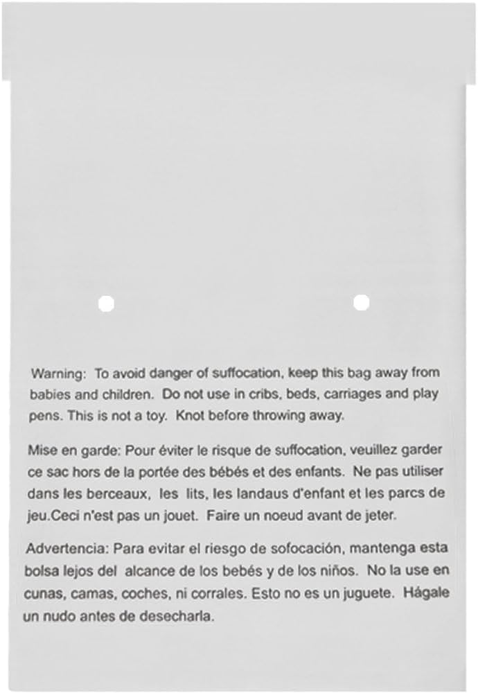 EcoSwift - 19” X 24” (20 Count) Self Seal Clear Poly Bags with Suffocation Warning for Packaging, Shipping - Permanent Adhesive - Image 2